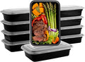 Qewro 10Pack 35oz Meal Prep Containers Disposable Food Storage Containers with Lids, 1-Compartment Food Storage Plastic Stackable To Go Boxes Microwave, Freezer, Dishwasher Safe