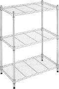 Xcity Storage Shelves, 3 Tier Heavy Duty Metal Shelving Unit, 1050 LBS Adjustable Steel Wire Shelf for Commercial, Pantry, Kitchen, Garage, 12" D x 18" W x 30" H, Chrome
