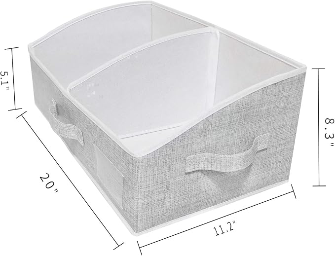 3 Packs Closet Storage Bins - Trapezoid Large Storage Box - Foldable Fabric Baskets for Organizing Clothes - Baby Toiletry, Toys, Towel, DVD, Book (Grey, 20 x 11.2 x 8.3 inches)