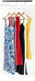 Clear Garment Bag, 60" Hanging Zippered Closet Organizer with Metal Frame – Protects Dresses, Suits & Jackets from Dust and Moisture