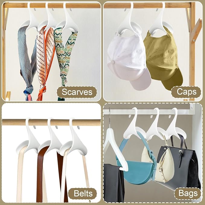 12 Pcs White Purse Hangers for Closet, Handbag Hangers for Closet, Bag Hanger, Handbag Organizer Hooks, Bag Organizer Hanging Hooks for Backpacks Satchels Tote Bag Home Storage (White)