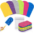 6 PCS Fleece Reusable Duster Refills for Swiffer, Washable 360 Dusters for Cleaning, Fans, Floors, Blinds, Windows (Include 1 Handle & Laundry Bag)