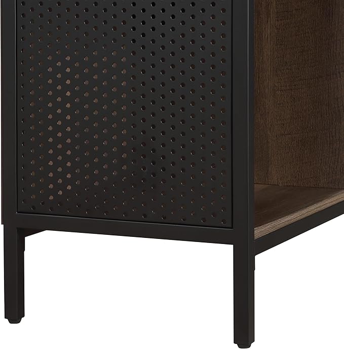 OSP Home Furnishings Ace Contemporary Modern Storage Bookcase with Shelves, 2- Shelves, 4 Cubes, Ozark Ash Finish