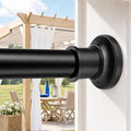 Outdoor Tension Rods No Drilling Patio Long Shower Curtain Rod 40-120 Inch | 10FT Tension Curtain Rod,Heavy Duty,1.1 Inch Thick Diameter,Spring Adjustable,No Rust,Bathroom,Windows,Black