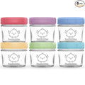KeaBabies 6pk 4oz Glass Baby Food Containers with Lids, Leak-Proof (Nord) | Microwavable Small Glass Jars, Baby Purees, Toddler Snack Storage Containers, BPA-Free, Dishwasher-safe, Freezer Safe