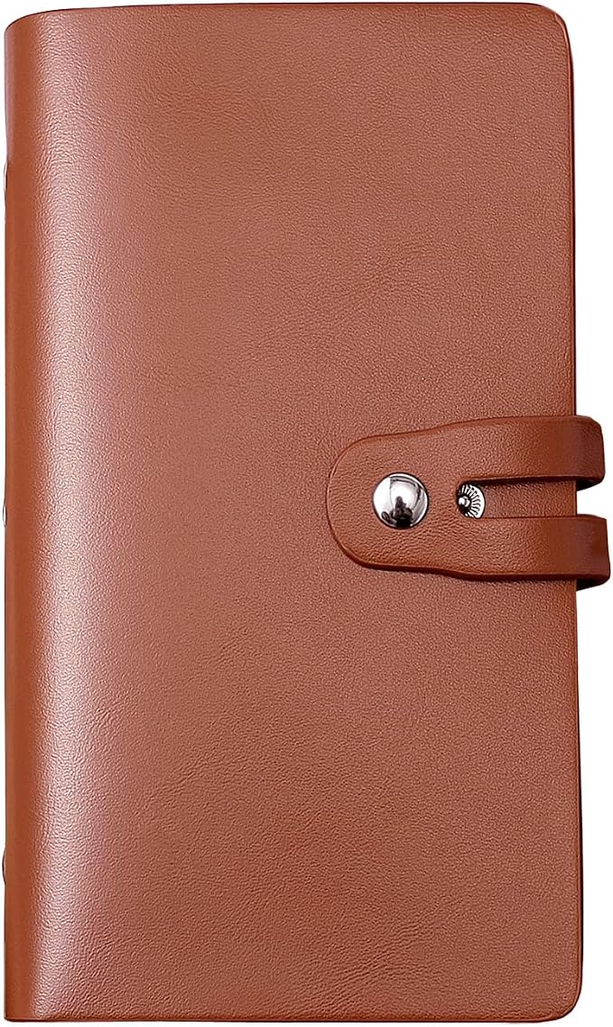 RFID Credit Card Holder, Leather Business Card Organizer with 96 Card Slots, Credit Card Case for Managing Your Different Cards and Important Documents to Prevent Loss or Damage (Bright Orange)