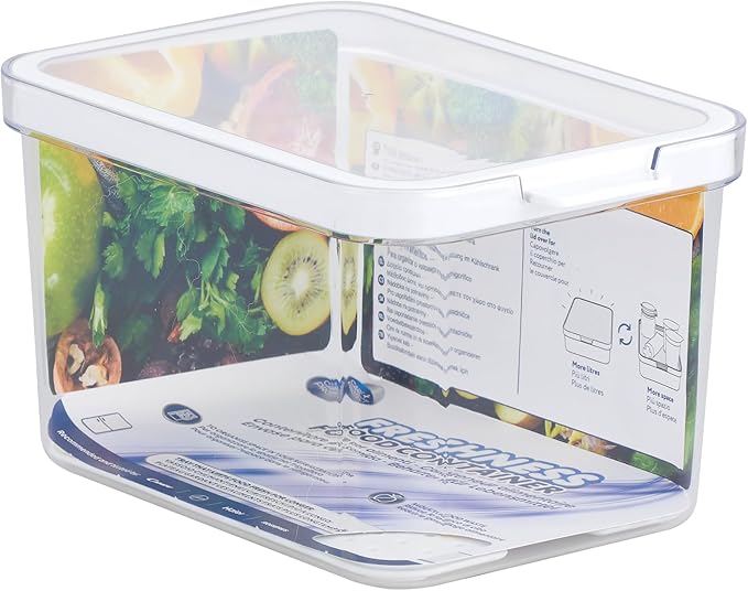 CARE + PROTECT Smart Food Container, Perfectly Stackable, Fridge Organiser, Protect Food From Moisture, Keep Food Fresh Longer 2.15L