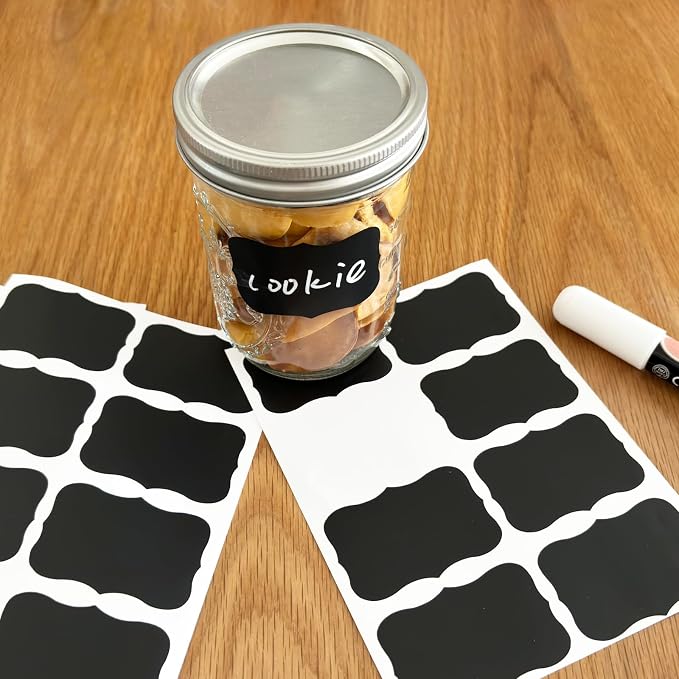 120pcs Chalkboard Labels for Jars, Removable Stickers with Chalk Marker Pen