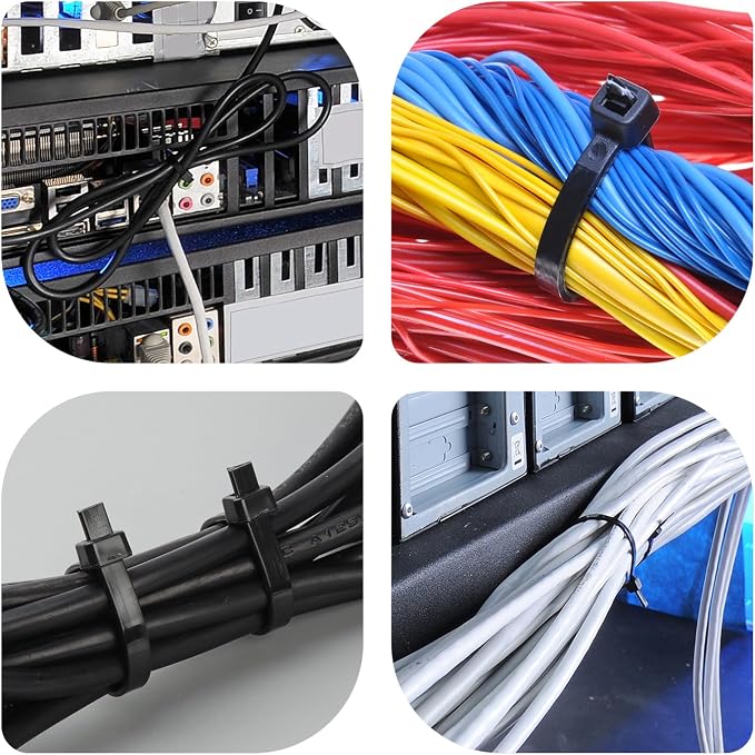 Zip Ties 60 LBS Assorted Size White,6+8+12+14+18 Inch,500PCS Tensile Strength Heavy Duty Cable Wire Ties With Self-Locking Adjustable More Durable Nylon Tie Wraps for Indoor Outdoor