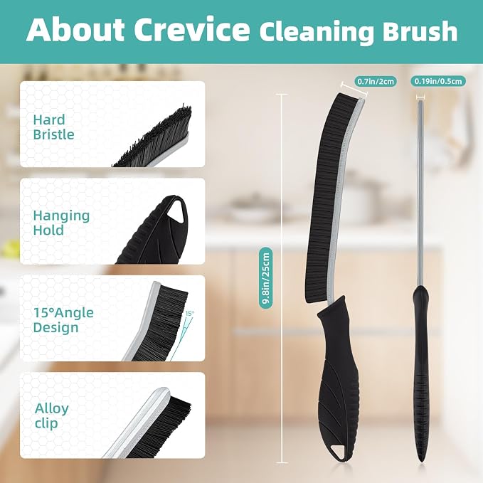 TQRR 2 Pcs Cleaning Brush, Grout Brush, Hard Bristle Crevice Cleaning Brush | Multifunctional Deep Cleaning Supplies for Swimming, Walls, Shower, Bathroom, Tile, Kitchen,Tub, Sink, Toilet