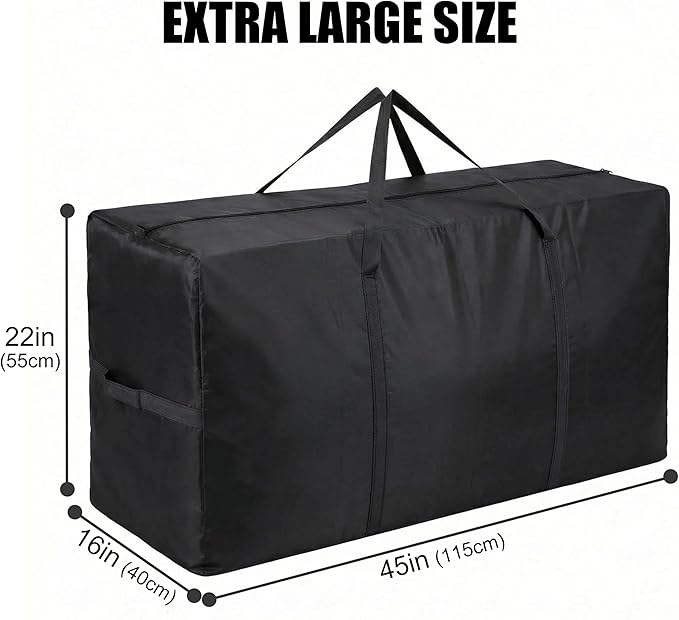 66 Gallon Extra Large Storage Bags, XXL Moving Bags with Zippers & Side Handles, Jumbo Big Storage Totes for Moving & Space-Saving Organization (Black, 66 Gallon, 2 Pack)