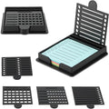 Sticky Note Holder with 5 Different Stencil, 3x3 Sticky Note Stencil Dispenser with Anti-Skidding Mats for Room and Office Desk Organizer(Color:Black)