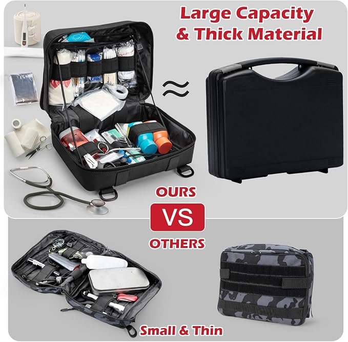 Jueachy Tactical Molle Pouch Large Admin Bag Utility Tool Pouches Molle Attachment EDC Pouches Expandable Molle Accessories Organizer Medical Pocket U.S.A Patch Included
