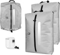 AIDONS Vacuum Travel Bags with Pump - Reusable Vacuum Compression Bags, 420D Reinforced Nylon - Tear Resistant, IP67 Waterproof & Odor-isolating, Space Saver Travel Pack Vacuum Kit (Grey 33L 2PC+Pump)