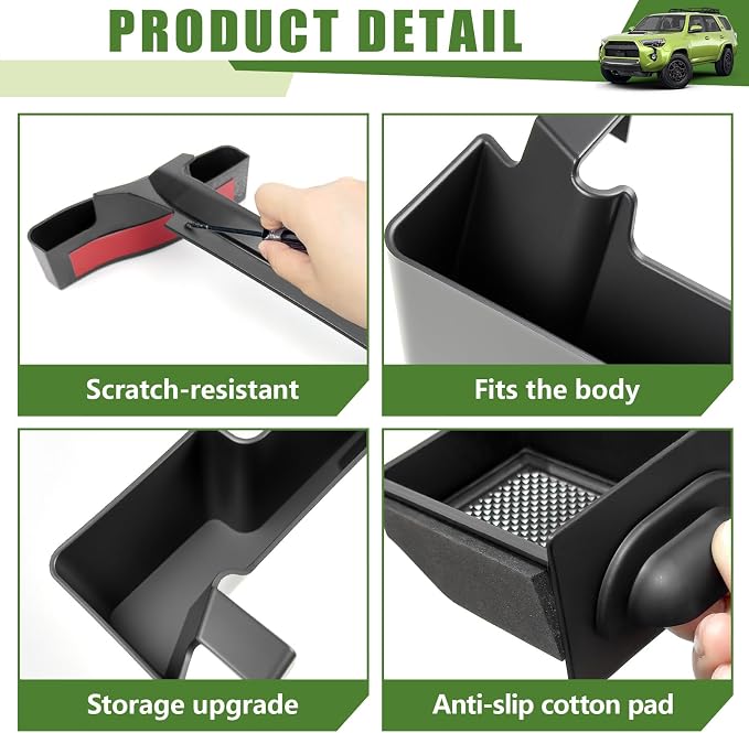 Center Console Organizer for 2014-2024 Toyota 4Runner Upgraded Hanging Armrest Box Extra Storage Drawer Inserts Tray for 4 Runner Accessories(Fit 14-24/Hanging+Shifter+Drawer Organizer)