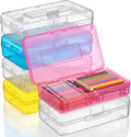 Blulu 6 Pack Large Plastic Pencil Case Box Clear Pencil Boxes Bulk Hard Crayon Box Storage with Snap Lids 8.1 x 4.7 x 2.2 Inch Painting Organizer Classroom Stationery School Supplies (Colorful)