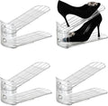 Shoe Stacker Shoe Rack Organizer for Closet Space Saver Storage Shoe Holder Organization,Transparent(5 * 11inch (Transparent, 4 pack)