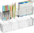 2 Pack Wall Mount Marker Organizer,Art Caddy Floating Makeup Organizer,Clear Floating Shelves Acrylic Wall Storage for Office,Medicine Cabinet Door Organizer and Storage,No Drill