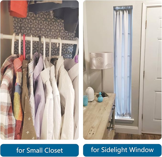 TYRON Tension Curtain Rod Small Adjustable 11 to 17 Inch, Spring Expandable Pressure Loaded Tension Rods, Window Curtain Rod for Kitchen, Closet, RV, Bathroom (White, 2 Pack)