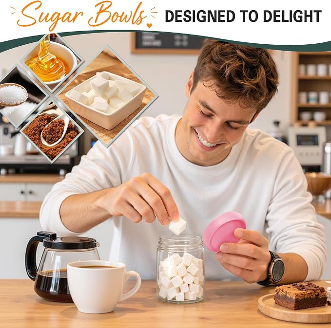 Mason Jars 16 oz with Lids, Glass Jars with Airtight Lid, Wide Mouth Jar | 6 Pack Yogurt Containers, Glass Food Containers with Airtight Lids for Storage, Yogurt Bowls, Meal Prep, Chia Pudding, Nut