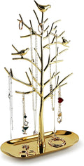 MORE&LESS Branch Jewelry Rack with metal tray,Luxury color,Tree Tower Rack Hanging Organizer for Ring Earrings Necklace Bracelet,Suitable for living rooms, bathrooms,offices,etc.