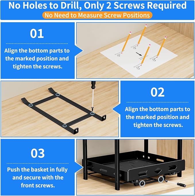 Pull Out Spice Rack Organizer for Cabinet, 2 Tier Cabinet Spice Rack Organizer, Height Adjustable Vertical Spice Rack for Cabinet, Kitchen, Pantry, Cupboard (11.9''Wx10.8''Dx9.2''H, Metal Black)