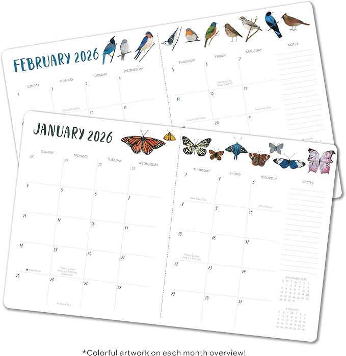 High Note 2026 Monthly Planner: August 2025 – December 2026, 7.75" x 9.75" Jess Poenix with Flexible Cover, Gold Foil, Project & Goal Planning Pages