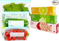 100 Pcs Food Storage Freezer Bags, 3 Sizes Zip Lock Bags, Reusable Ziplock Bags Sandwich Bags with Expandable Bottom, Heavy Duty Zip Seal Food Bags for Fruits, Vegetables, Meat, Grains, Snacks