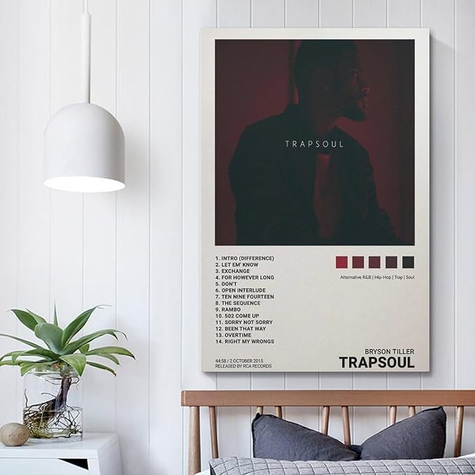 OrdaLi Bryson Poster Tiller Trapsoul Music Album Cover Canvas Poster Wall Art Decoration Print Picture Canvas Mural Suitable for Living Room Bedroom Decoration 16x24inch(40x60cm) Unframe-style