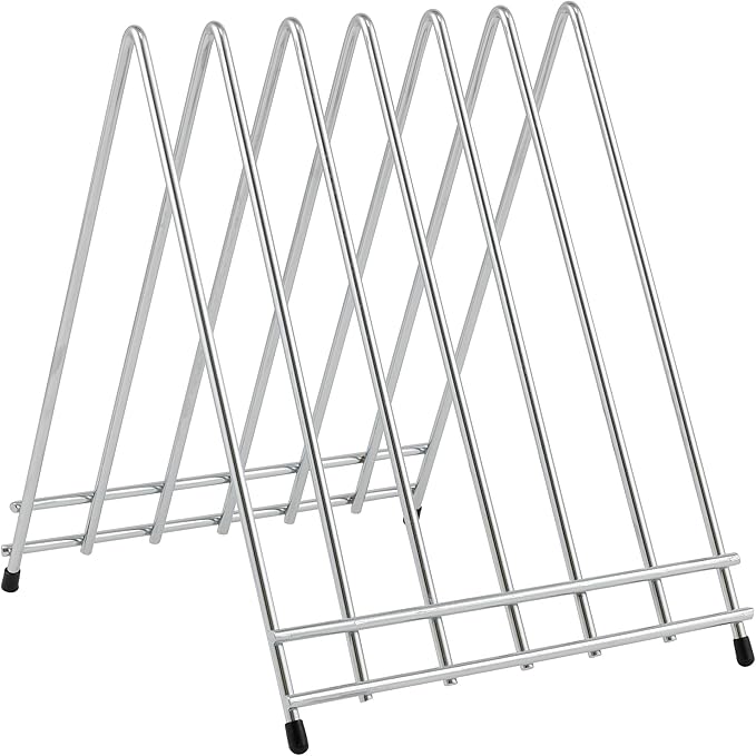Winco 6-Slot Cutting Board Rack, Chrome Plated Medium