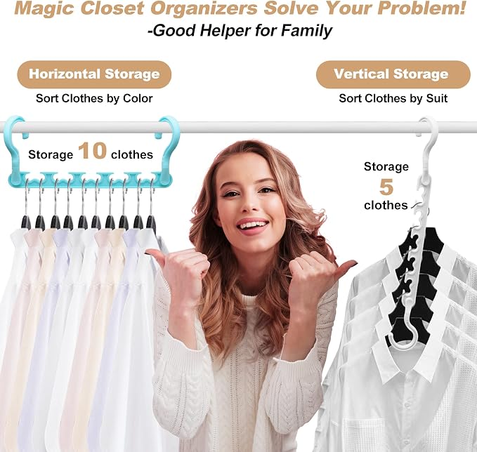 4 Pack College-Dorm-Room-Essentials for Girls,Closet-Organizers and Storage,Closet-Storage Plastic Clothes Hangers with 5 Holes Hangers Space Saving