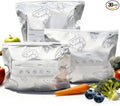 Aluminum Foil Food Storage Bags, Reusable Freezer Bags for Refrigerator, Stand Up Airtight Vacuum Sealer Bags, Heavy Duty Smell Proof Lock Freshness, Perfect for Meat, Vegetables (30, 3 SIZE / 30 PCS)