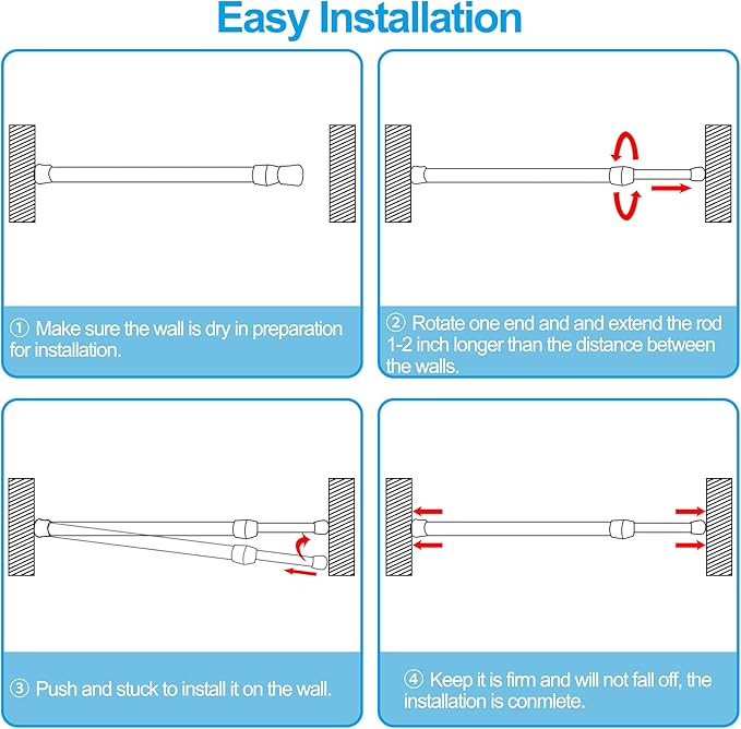 SIQUK 6 Pack Cupboard Bars Adjustable Spring Tension Rods White Refrigerator Bar Extendable Rod for DIY Projects, 12 to 20 Inches