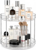360° Rotating Bathroom Counter Organizer, 2 Tier Clear Makeup Organizer Vanity Storage for Skincare Perfume Cosmetics, Lazy Susan Spinning Storage for Bathroom Vanity Kitchen
