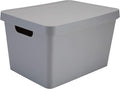 Simplify Large Vinto Storage Box | Stackable | Home Organization | Bathroom | Accessories | Toys | Closet | 2 Handles | Grey
