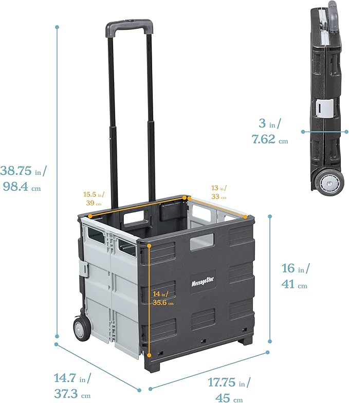 ECR4Kids Universal Rolling Cart, Mobile Storage, Black