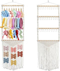 YOcity Headband Holder Organizer for Girls Baby Hair Bow Holder Hair Clips Accessory Organizer Macrame Hanging Decor for Nursery Baby Toddler Girls Room S