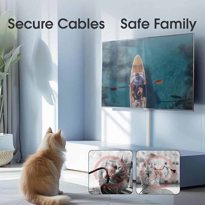 141in Cord Hdier for Wall, Paintable Wire Covers for 2 Cords TV on Wall, Medium Cable Management Kit, Cable Hiding for Wall White, W0.95in H0.47in