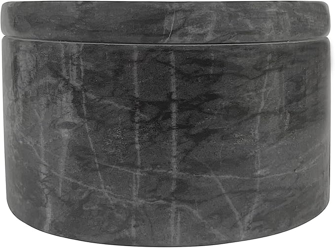 Fox Run Black Marble Double Salt Cellar Black 4” x 4” x 2.5”