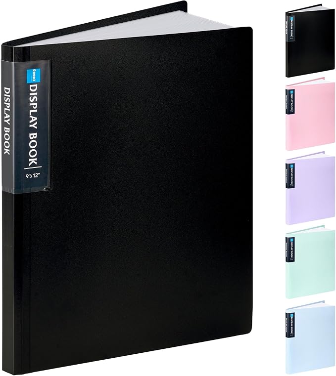 Sooez Art Portfolio 9"x12", 40 Pockets Large Display Folder with 80 Pages | Heavy Duty Presentation Book with Clear Sheet Protectors for Artwork Document Organizer Binder