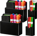 BEYGORM Magnetic Marker Holder for Whiteboard and Locker, 4 Pack Magnetic Cups for Dry Erase Markers, Pen and Pencil Organizer for Fridge Storage, Classroom and Office Accessories (Black)