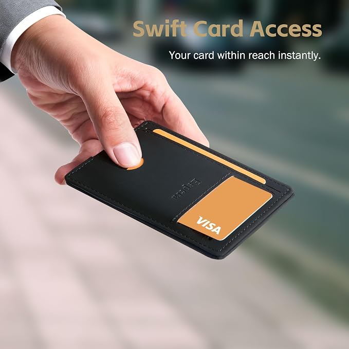 Espera Slim Minimalist Front Pocket Wallet for Men, RFID Blocking Credit Card Holder, Thin Travel ID Card Case, Gifts for Men