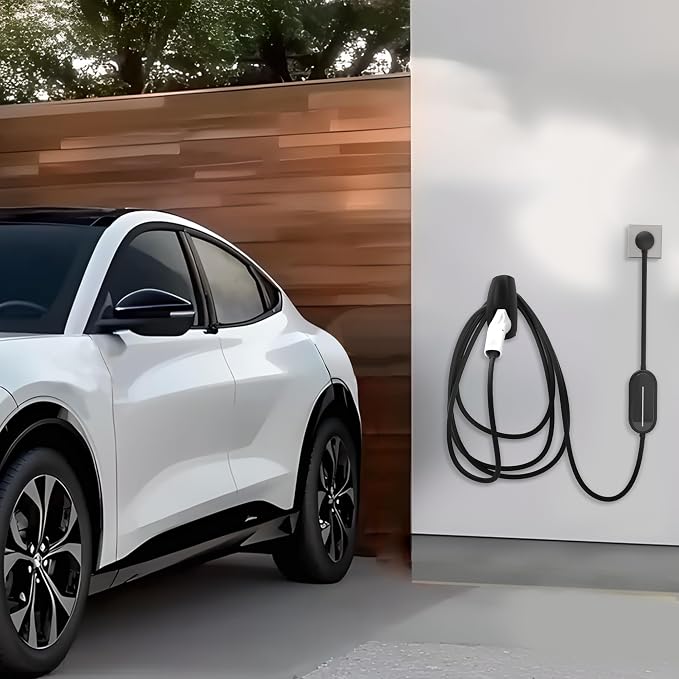 SEVEN SPARTA EV Charging Cable Holder Wall Mount for J1772 Charger, Black | Nozzle Holster, Cable Organizer for Save Garage Space, For J1772 Electric Vehicle Charging Connector