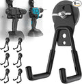 6Pcs Large Strong Magnetic Hooks Heavy Duty Garage Big Magnet Hooks Extra Strength Magnetic Utility Storage Hook Hanger with Anti Slip Coating for Garden Indoor Outdoor Hanging Tools Black