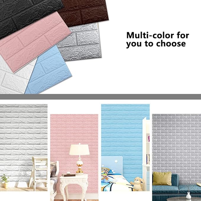 20 PCS Silvery 3D Wall Panels, 29 sq.feet Coverage, Printable Wallpaper Sticker with Self-Adhesive Waterproof Brick PE Foam Wall Panels Peel and Stick for Interior Wall Decor, Home Decoration
