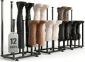 Adjustable Height Boot Rack, Metal Free Standing Shoe Storage Shelf | Cowboy Boots Organizer, Narrow Space-Saving Tall Boot Holder, for Closet Entryway Garage Bedroom, Outdoor, Apartment,12 Pairs