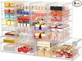 caktraie Makeup Organizer Storage With 30 Drawers, 6 Pcs Desktop Office Supplies, Desk Organizers, Clear Accessories, Dustproof Drawer and for Make Up, Jewelry, Pen, Stationary