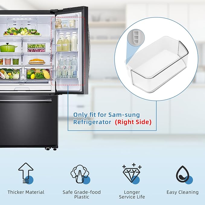 DA97-12650A, DA63-06963A, DA63-07104A (Right Side) Refrigerator Door Shelf Bin Basket Compatible With Sam-sung Refrigerator RF260, RF261, RF263beaesr Door Shelves - By Fetechmate