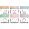 KeaBabies 6pk 4oz Glass Baby Food Containers with Lids, Leak-Proof (Musk Dusk) | Microwavable Small Glass Jars, Baby Purees, Toddler Snack Storage Containers, BPA-Free, Dishwasher-safe, Freezer Safe