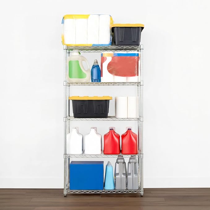 SafeRacks NSF 5-Tier Heavy Duty Steel Wire Shelves (14"x30"x60")